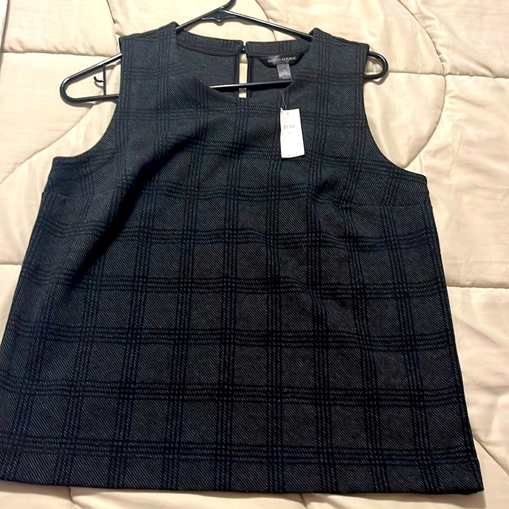 Grey and black Banana Republic top.